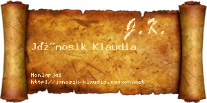 Jánosik Klaudia névjegykártya